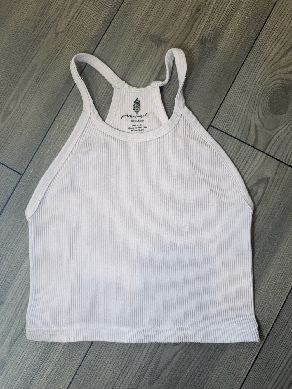 FP Movement by Free People Light Pink Ribbed Racerback Crop Tank Size XS/S